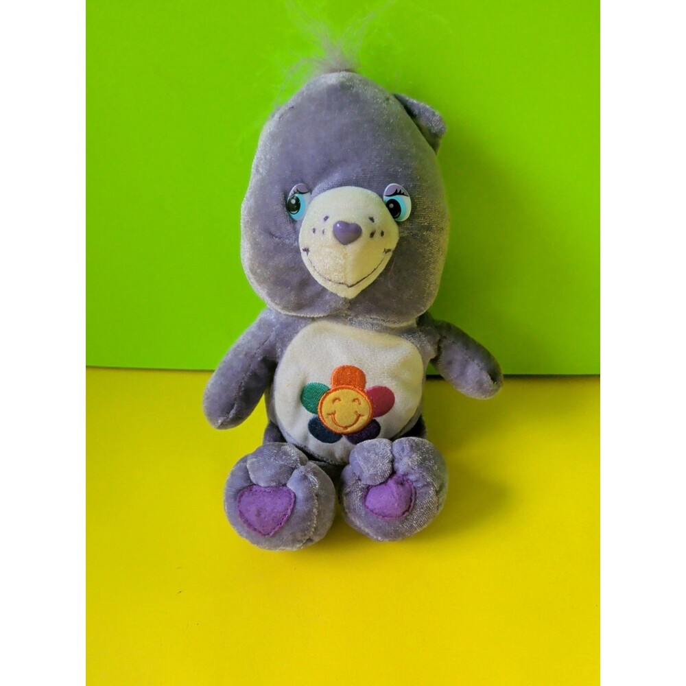Care Bears Harmony Bear Small Plush Stuffed Animal Washable 2004 Purple